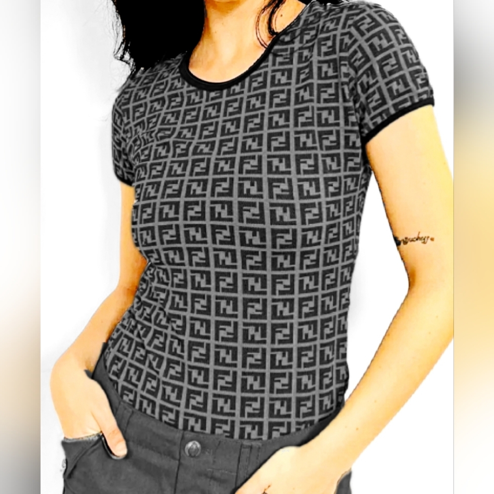 Fendi Zucca Black/Gray Shirt - Picture 12 of 12